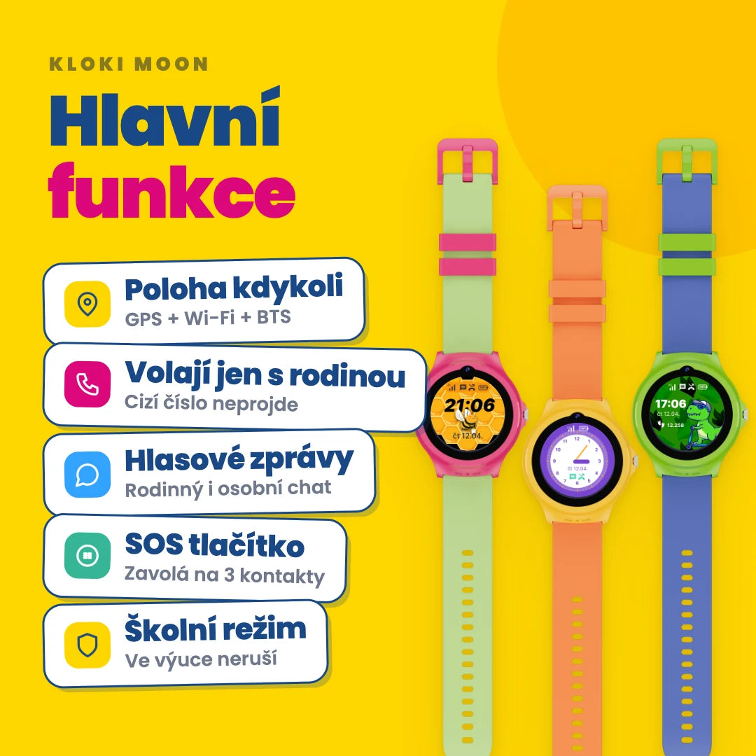 Dětské volací GPS hodinky KLOKI Moon - Modré