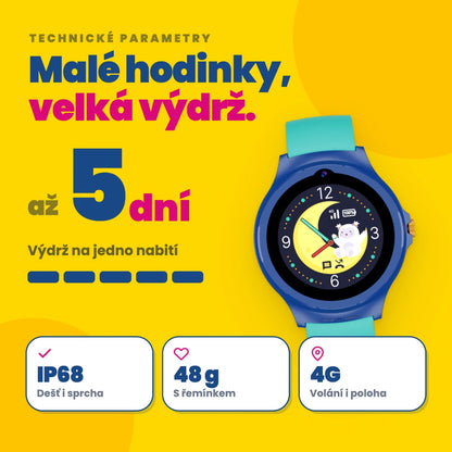 Dětské volací GPS hodinky KLOKI Moon - Modré