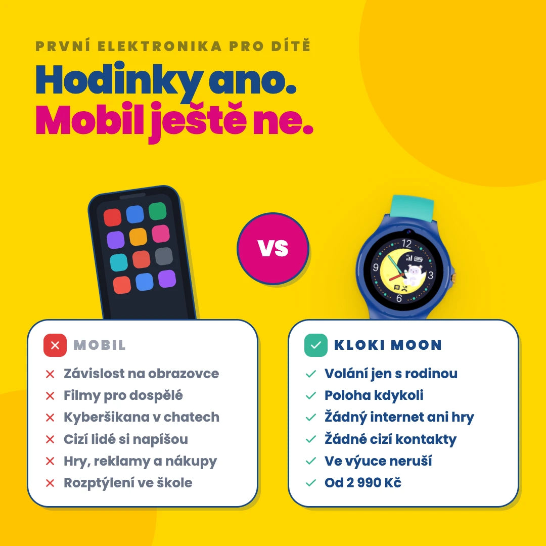 Dětské volací GPS hodinky KLOKI Moon - Modré