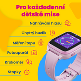 Dětské volací GPS hodinky KLOKI Star - Růžové + Dárek