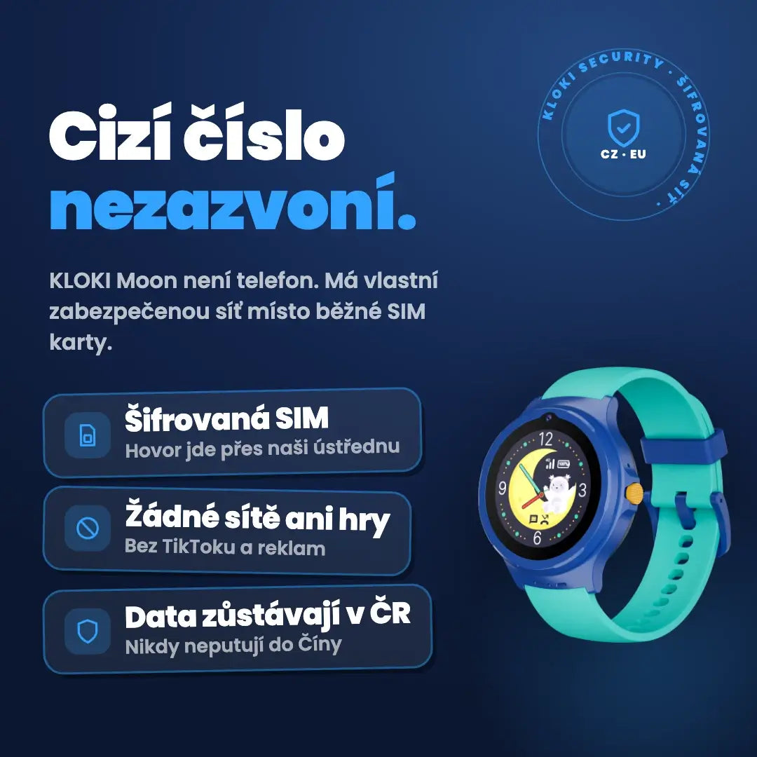 Dětské volací GPS hodinky KLOKI Moon - Růžové