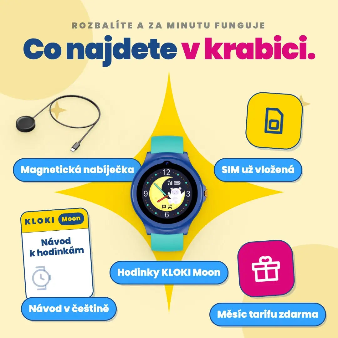 Dětské volací GPS hodinky KLOKI Moon - Růžové