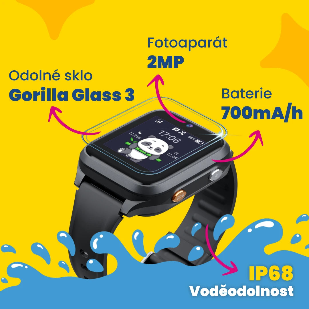 KLOKI Star gyerek GPS telefonóra hívásfunkcióval - fekete | akciós csomag