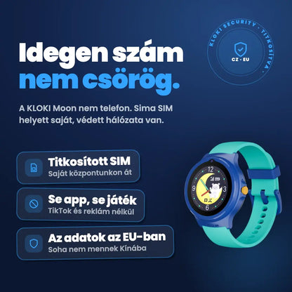KLOKI Moon gyerek GPS-hívóóra - Kék