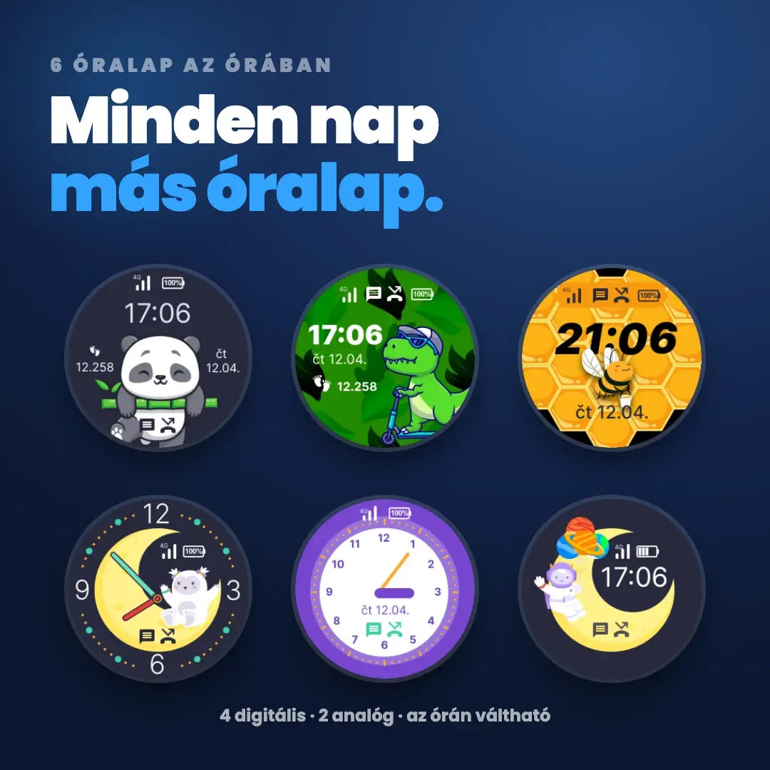 KLOKI Moon gyerek GPS-hívóóra - Kék