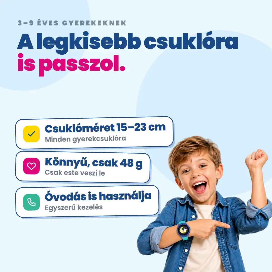 KLOKI Moon gyerek GPS-hívóóra - Kék