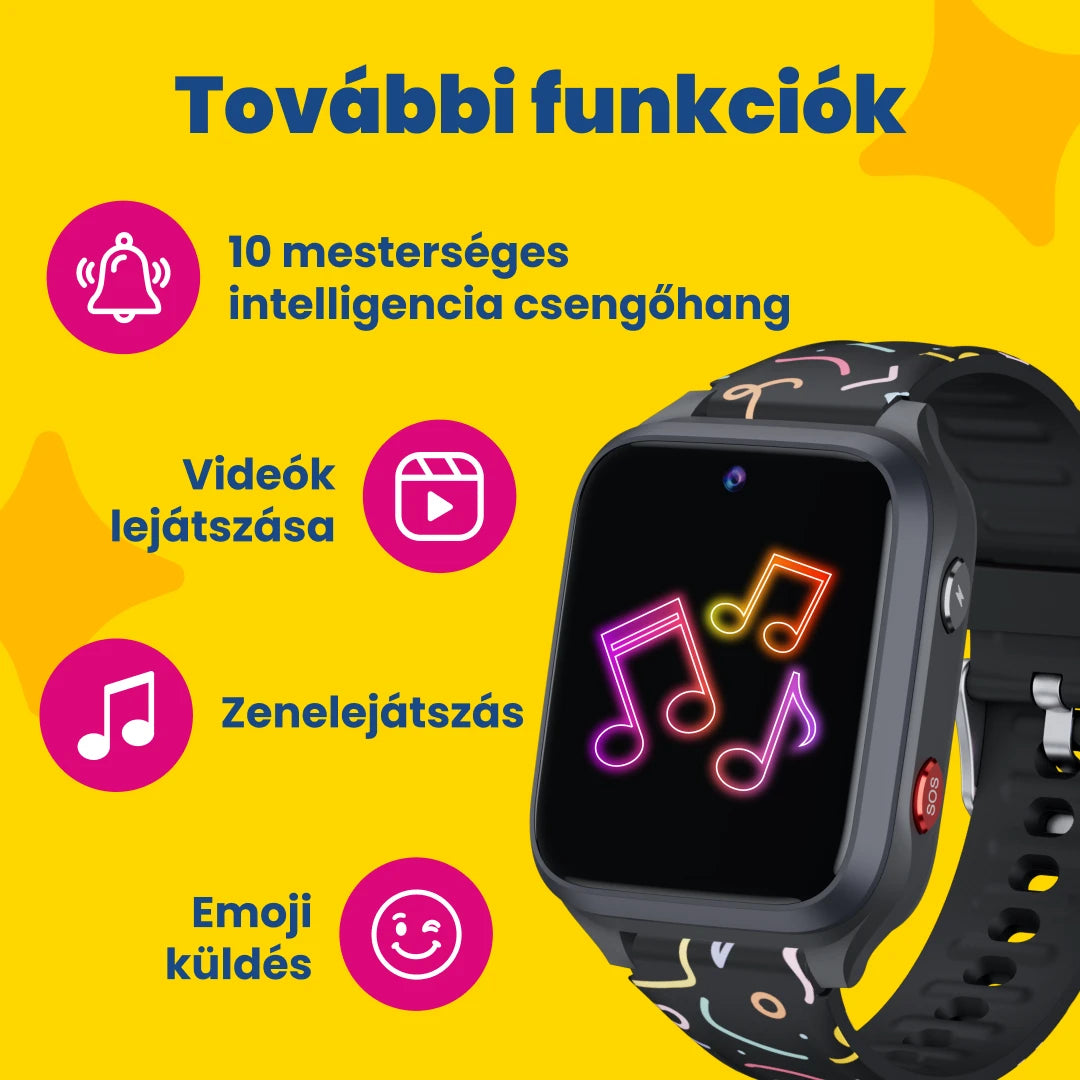 GPS-es gyerek okosóra hívásfunkcióval KLOKI Star - Rózsaszín