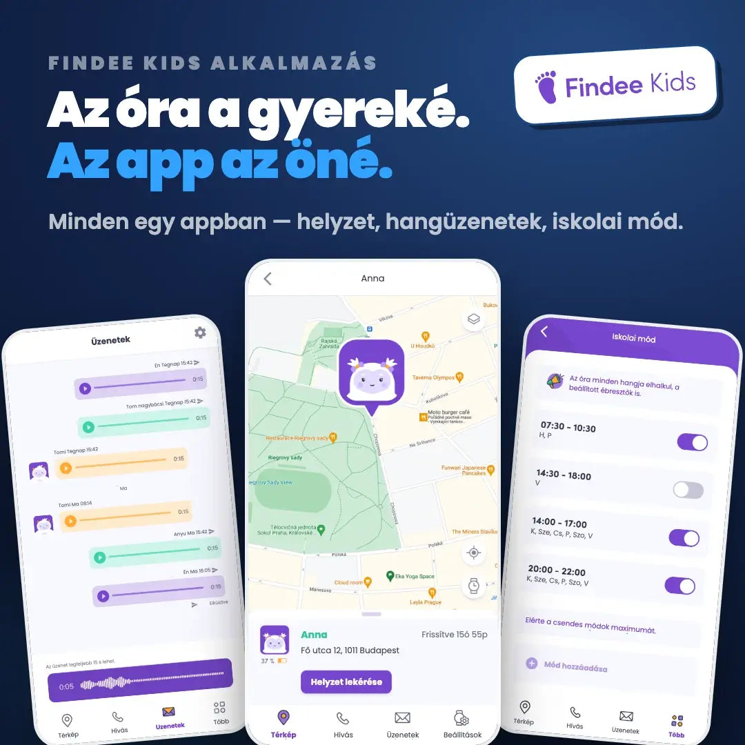 KLOKI Moon gyerek GPS-hívóóra - Kék