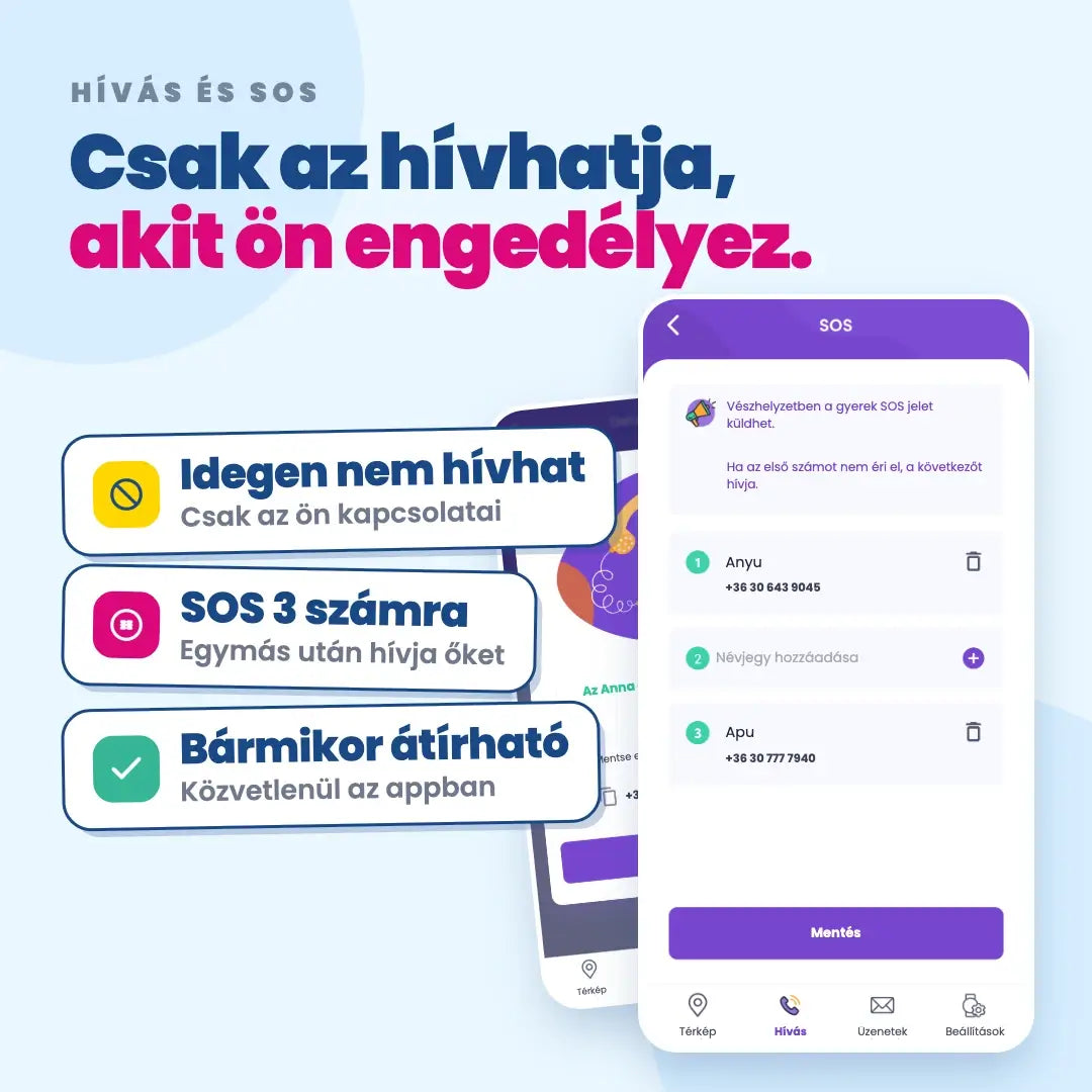 KLOKI Moon gyerek GPS-hívóóra - Kék