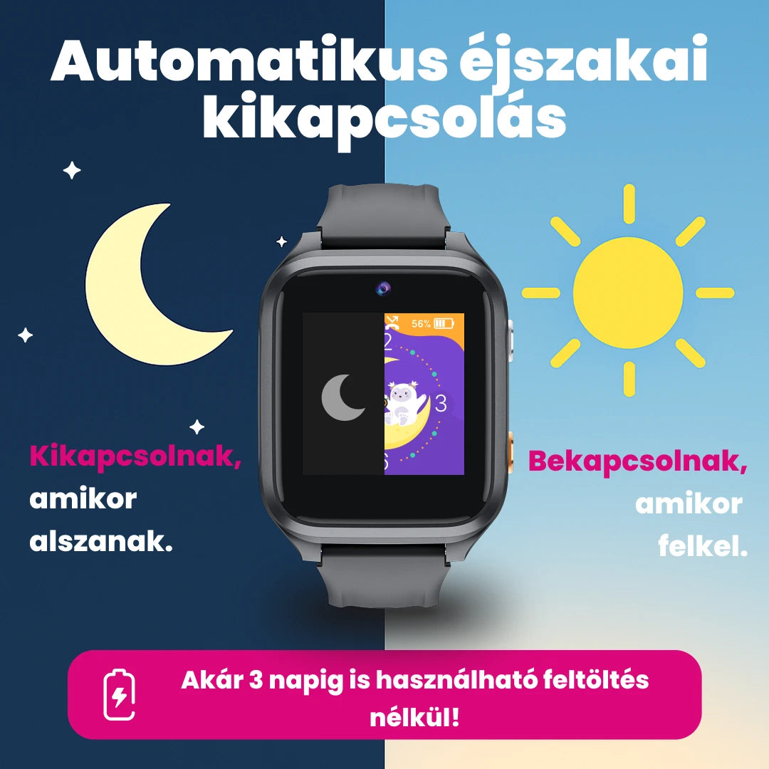 GPS-es gyerek okosóra hívásfunkcióval KLOKI Star - Rózsaszín