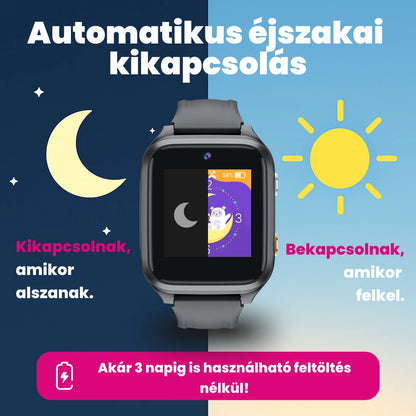 GPS-es gyerek okosóra hívásfunkcióval KLOKI Star - Rózsaszín