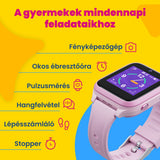 GPS-es gyerek okosóra hívásfunkcióval KLOKI Star - Rózsaszín
