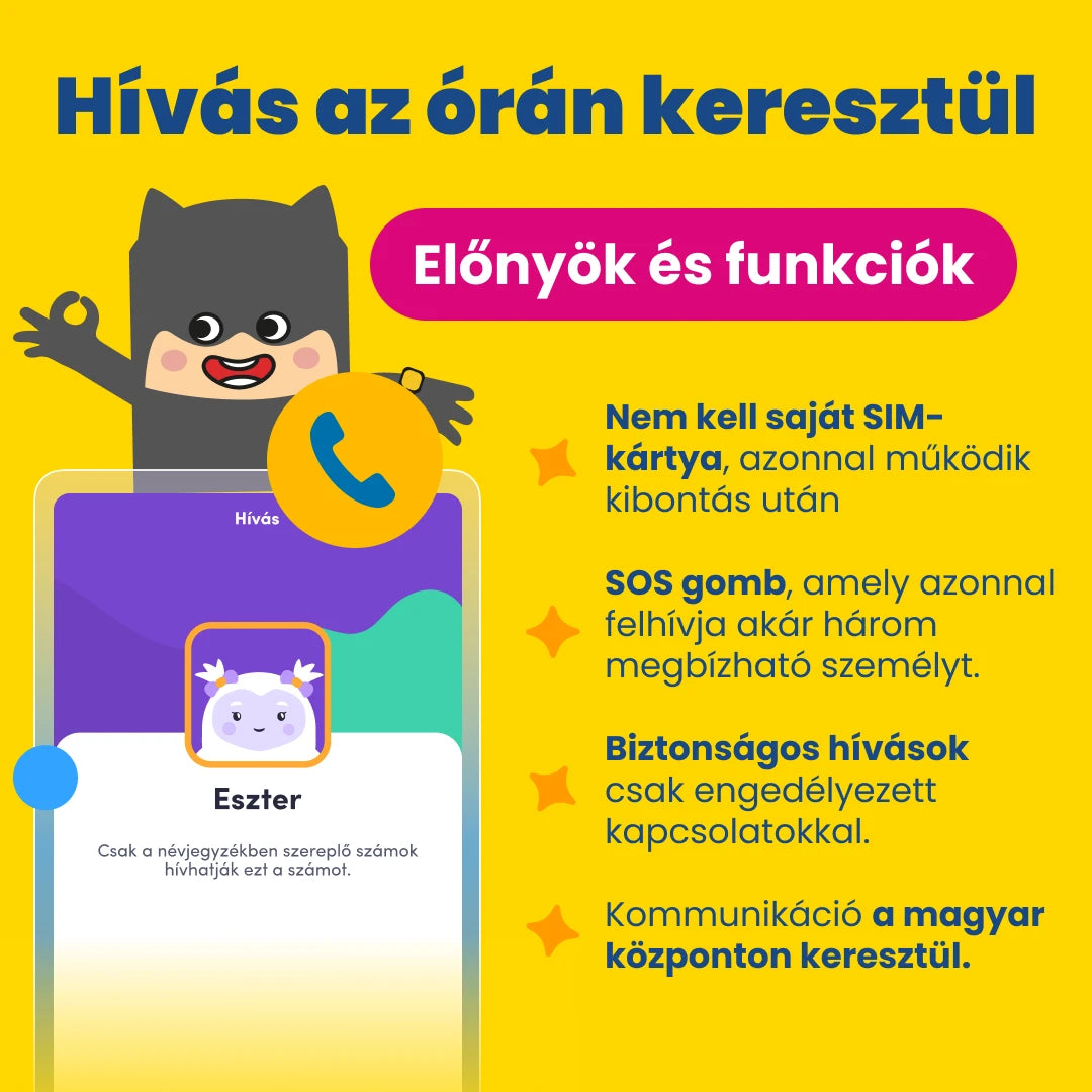 GPS-es gyerek okosóra hívásfunkcióval KLOKI Star - Rózsaszín