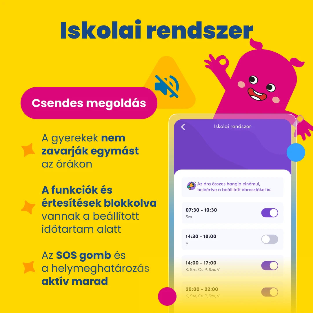 GPS-es gyerek okosóra hívásfunkcióval KLOKI Star - Rózsaszín